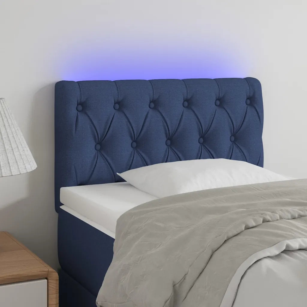 Testiera a LED-Testata con LED Blu 80x7x78/88 cm in Tessuto