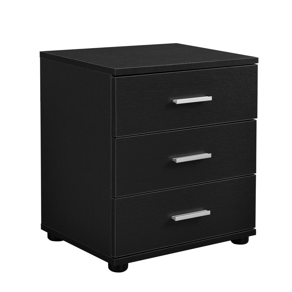 Comodino con 3 Cassetti 45 x 34 x 50 cm - Nero [en.casa]