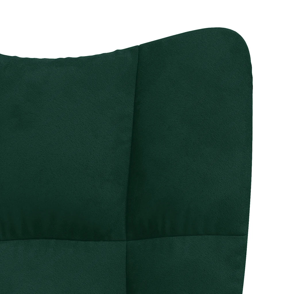Sedia Relax Verde Scuro in Velluto 328174