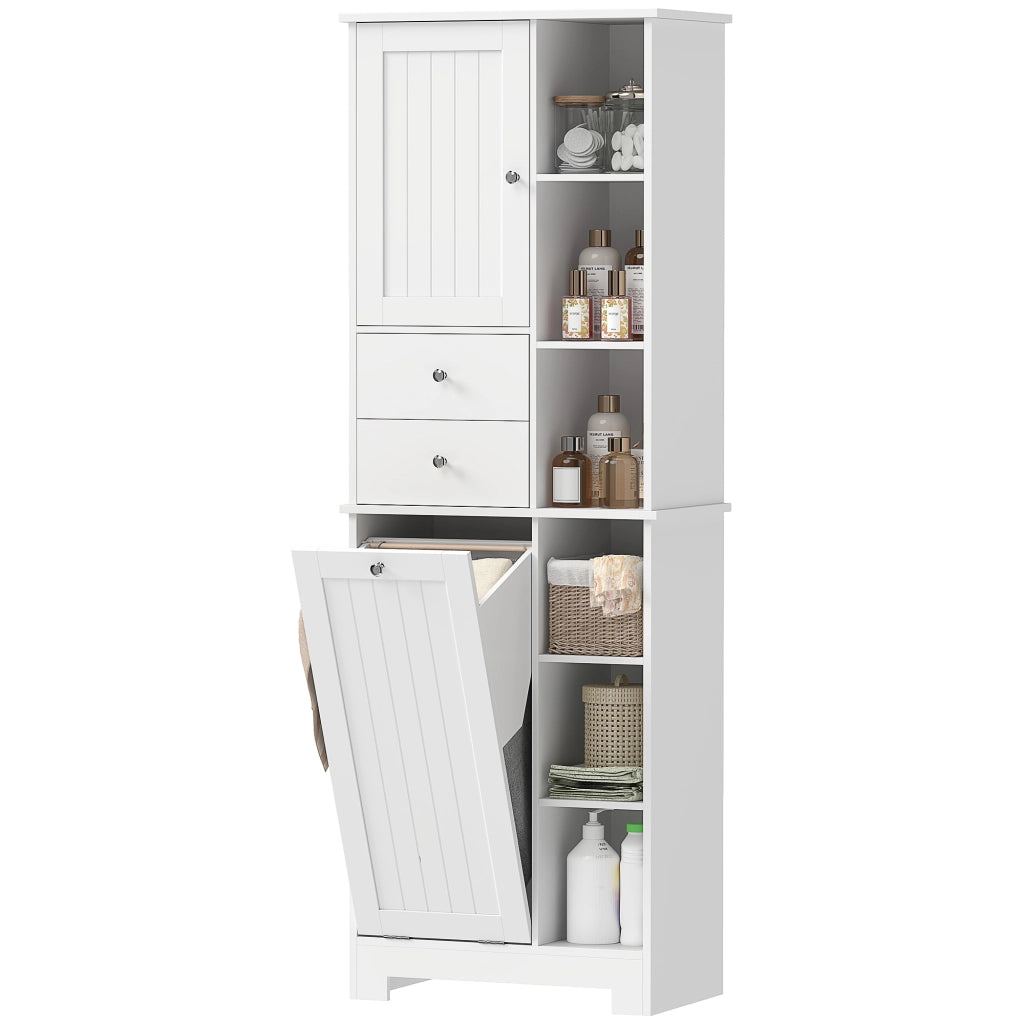 Armadietto da Bagno con Cesto e Cassetti ¨C Minimal ¨C Bianco