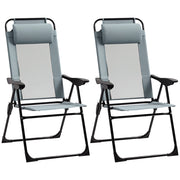 Sedia da giardino pieghevole con braccioli e schienale regolabile ¨C Minimal ¨C Grigio