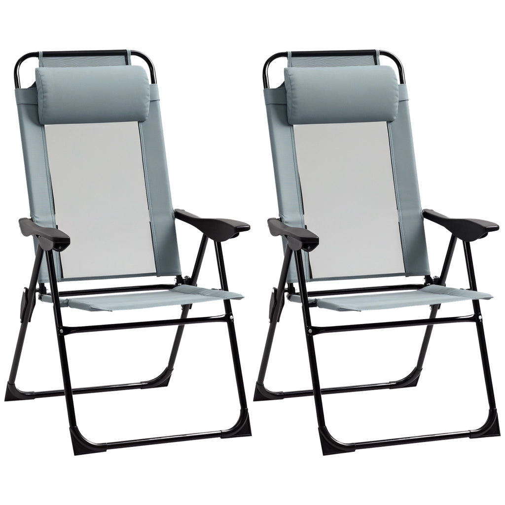 Sedia da giardino pieghevole con braccioli e schienale regolabile ¨C Minimal ¨C Grigio
