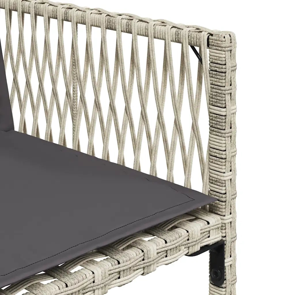 Set Pranzo da Giardino 9pz con Cuscini Grigio Chiaro Polyrattan 3211499