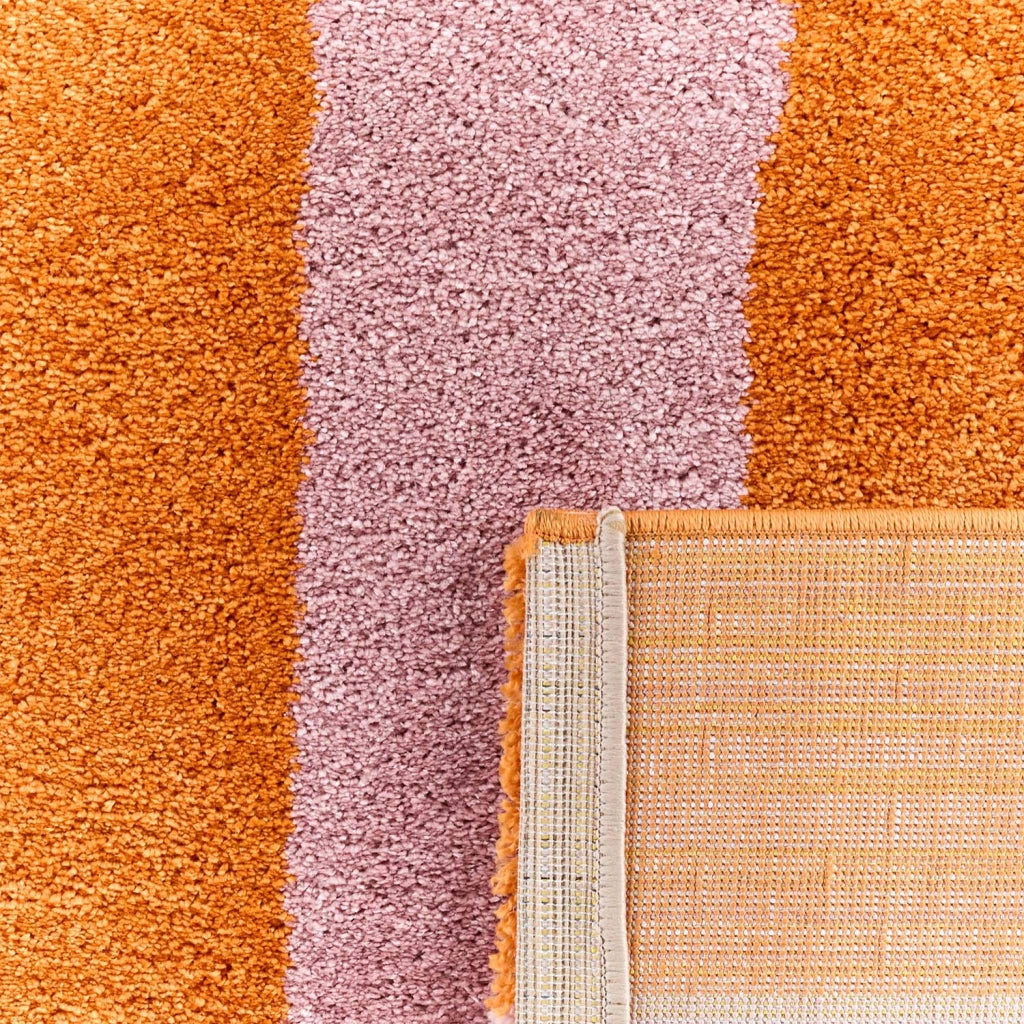 Tappeto da interno a righe arancioni e rosa