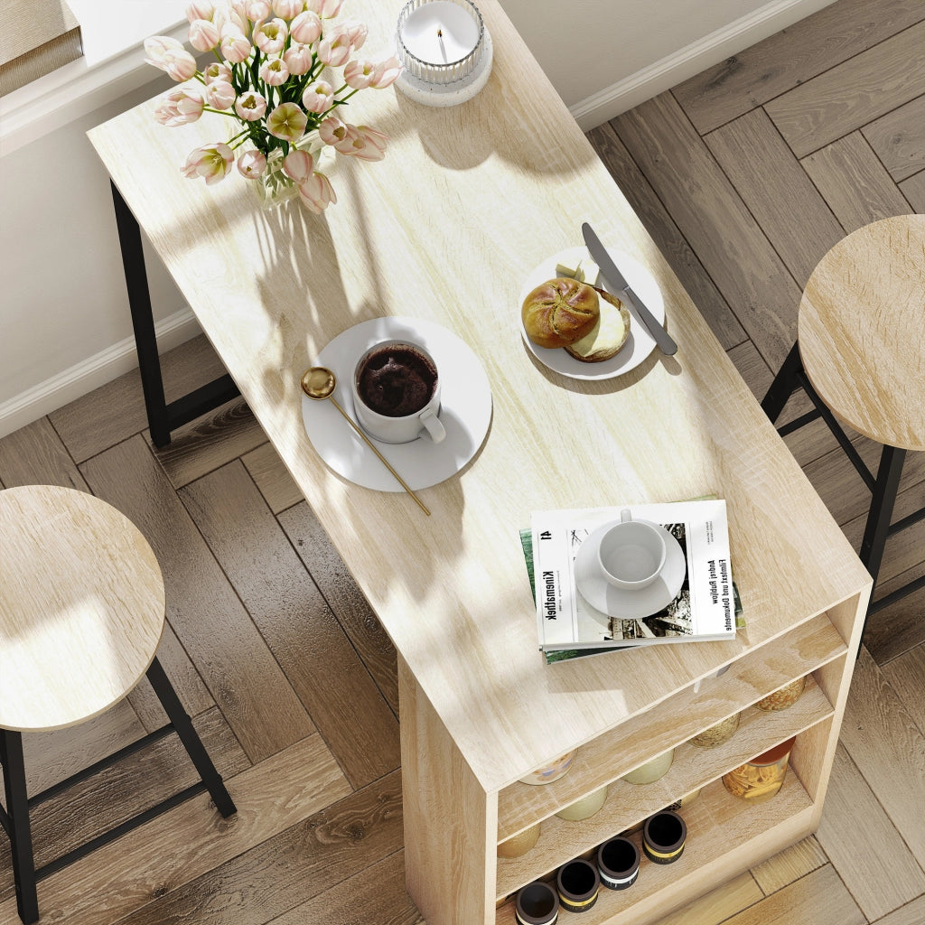 Tavolo da bar con sgabelli ¨C Minimal ¨C Quercia e nero