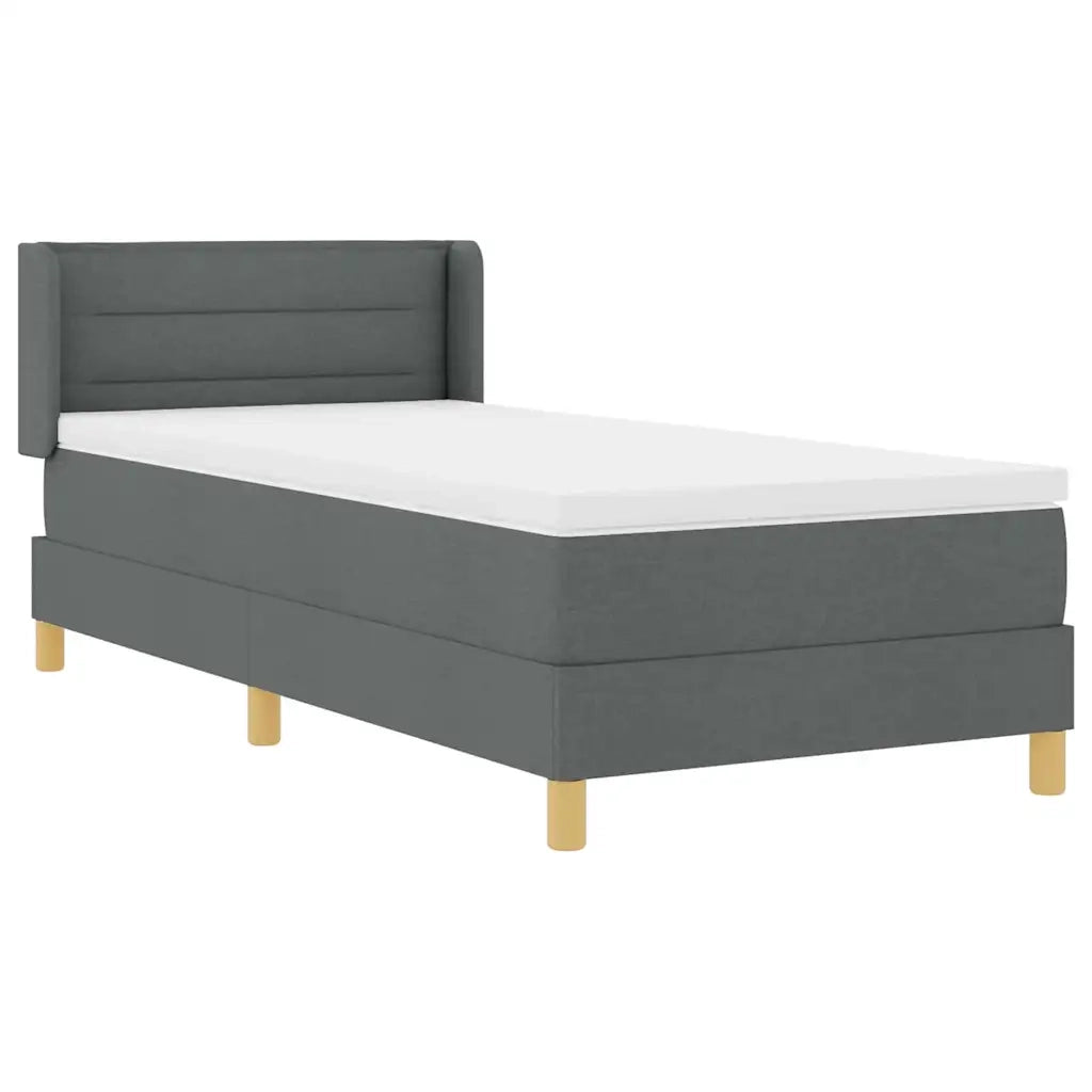 Letto a molle con materasso Grigio scuro 200 x 90 cm Tessuto 3341210