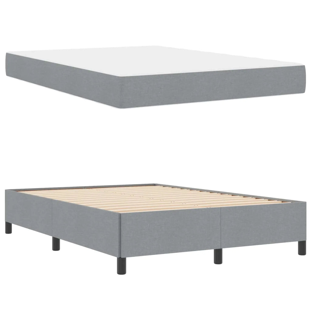 Letto a molle Grigio chiaro 160 x 200 cm Tessuto