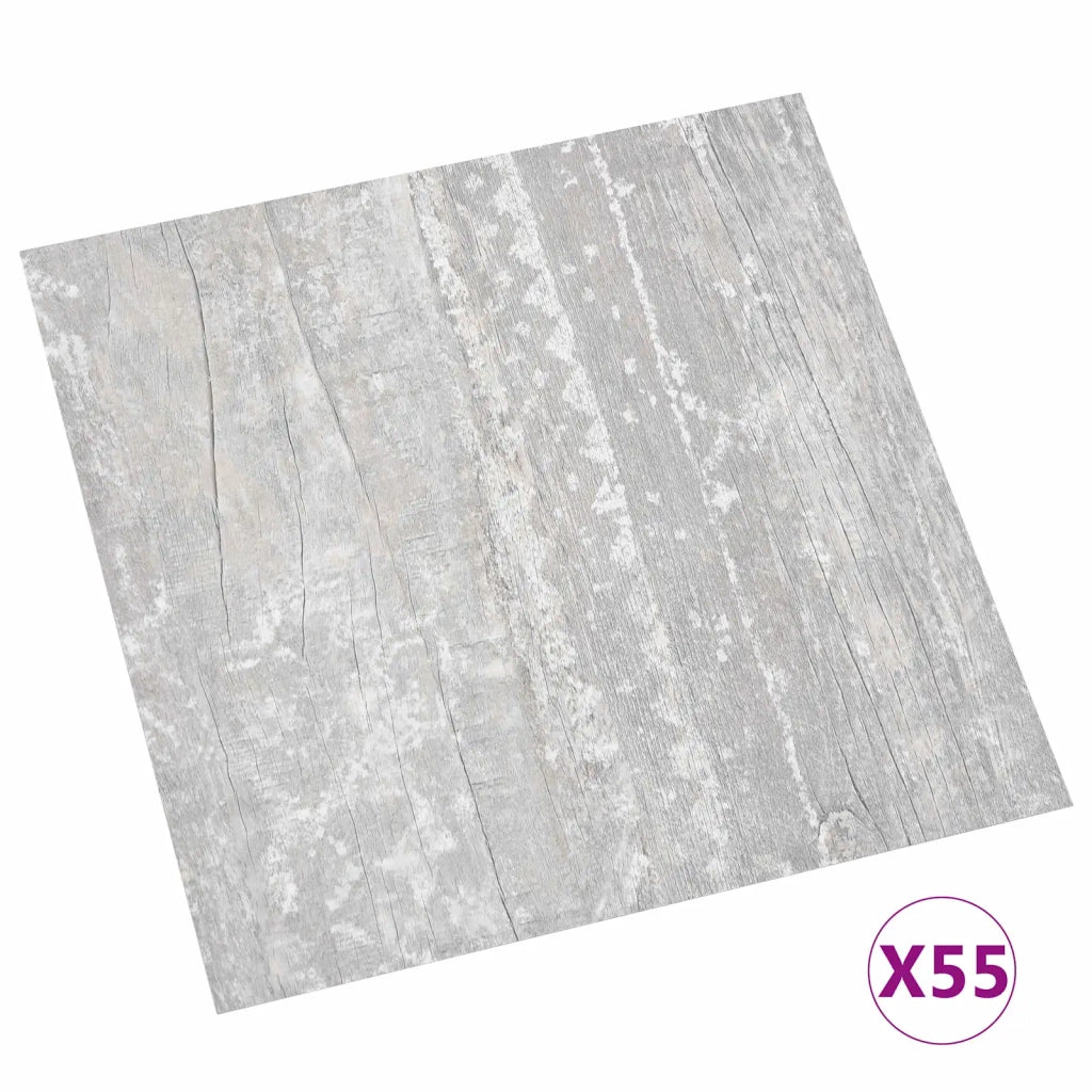 Tavole per Pavimenti 5,11 m² 55 pcs PVC Grigio chiaro e bianco 42046347