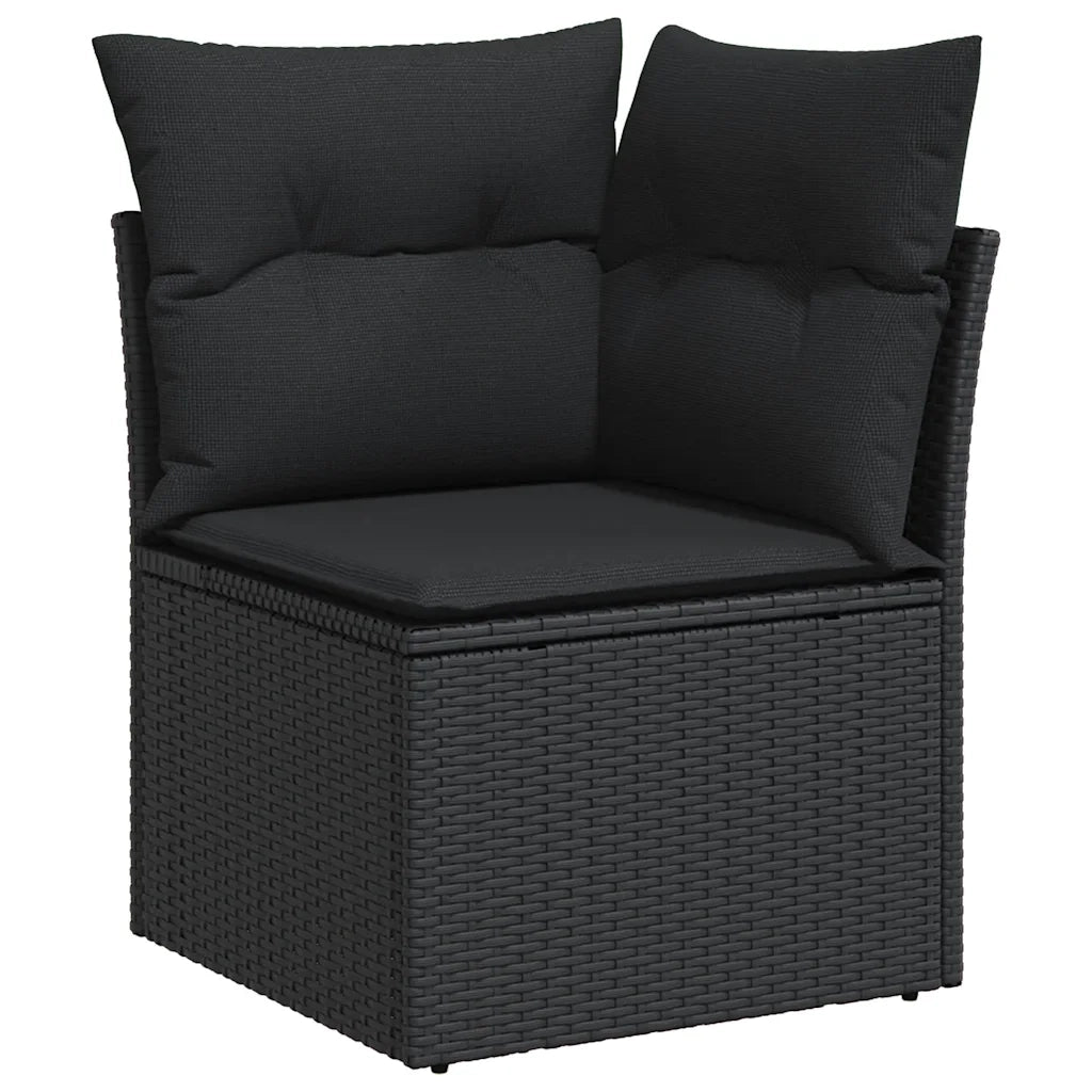 Set Divani da Giardino con Cuscini 8 pz Nero in Polyrattan 3325989