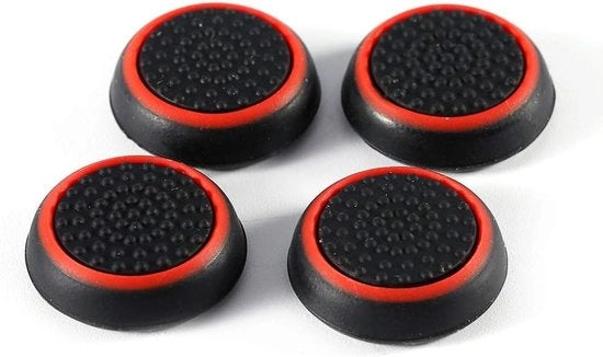 Copertura di Grip per Stick di Controllo a Silicone per PS3 - Set da 4 (Rosso)