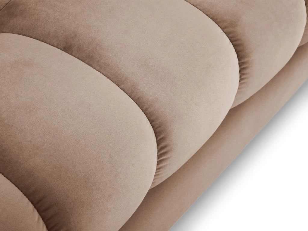 Cosmopolitan Design - Divano panoramico "Bali" 7 posti in velluto beige 