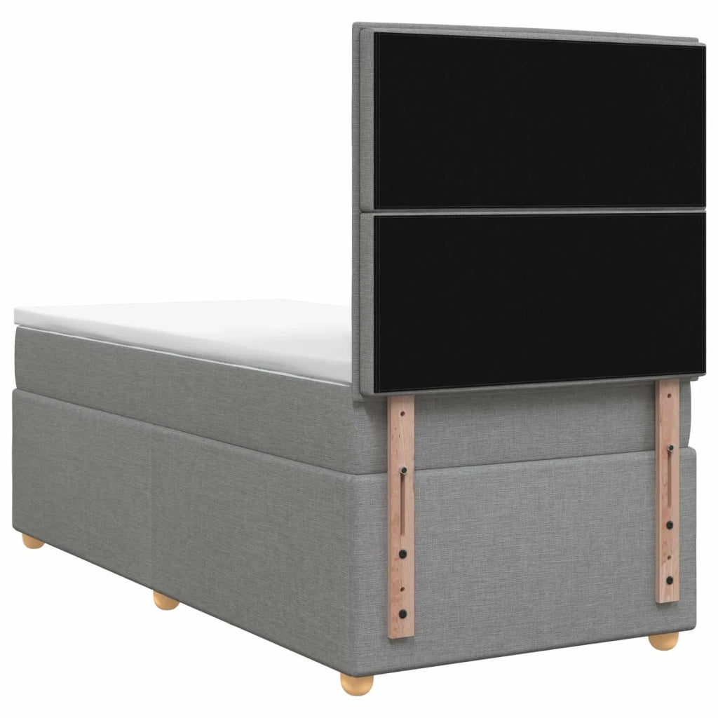 Letto box spring con materasso Grigio Chiaro 100 x 200 cm 3455273