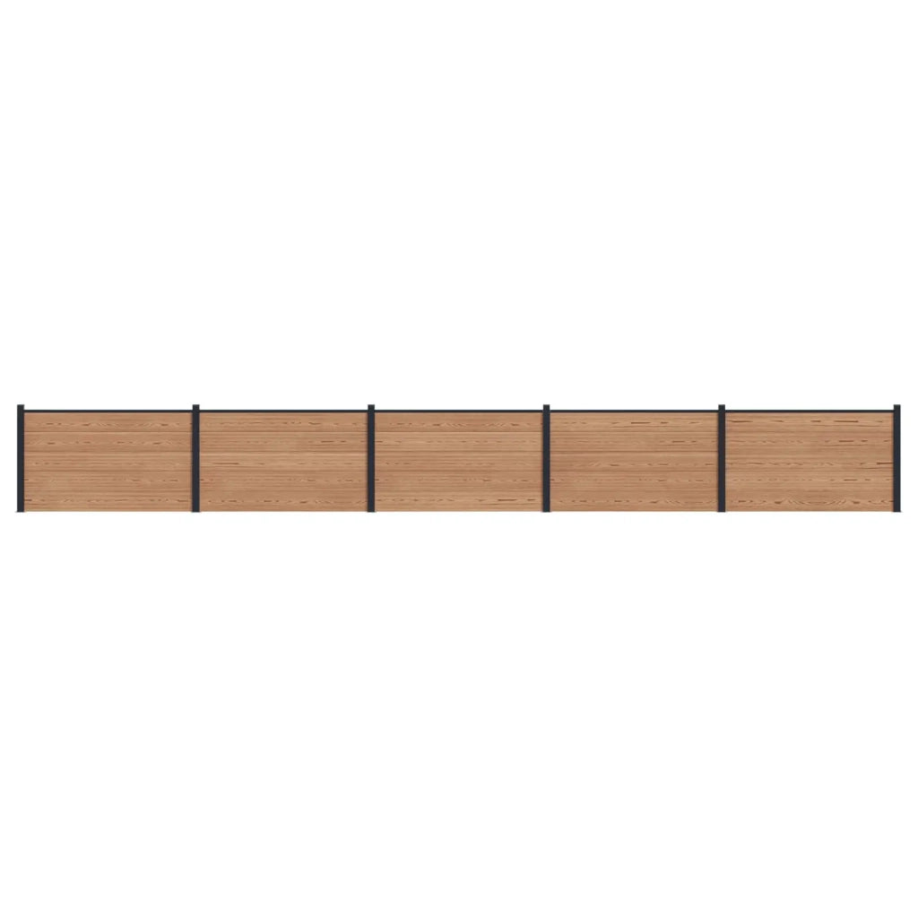 Pannello di Recinzione 5 pcs WPC e Alluminio Marrone