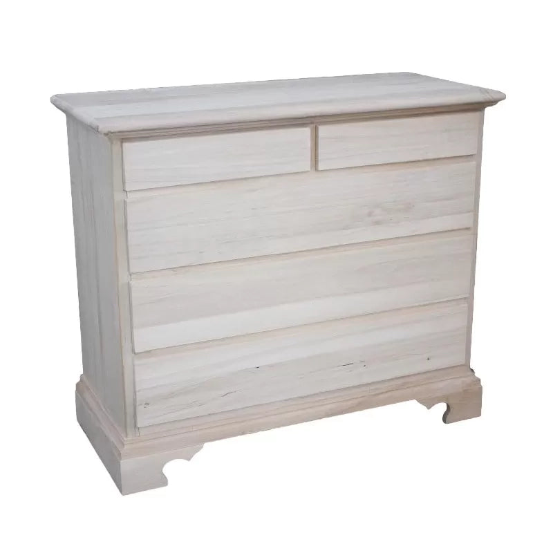cassettiera classica 5 cassetti legno grezzo 117x51x101 (466) - Mobili 2G