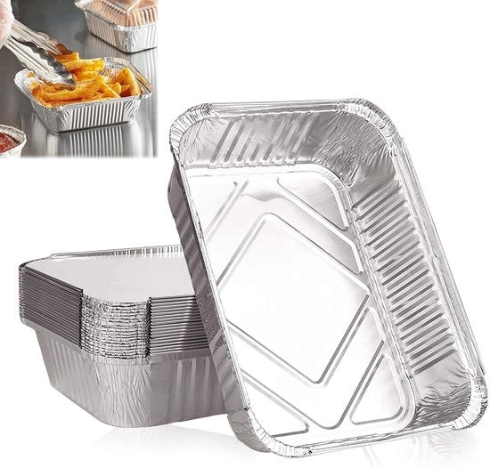 Accessori per barbecue - Scatole per residui in alluminio - Scatole per barbecue da buttare - 20 pezzi - Contenitore per residui grassi - Accessori per griglia per grill a gas e a carbone - Adatto per...