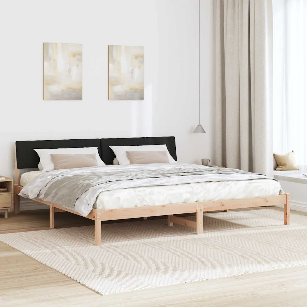 Struttura del Letto con testiera Marrone e nero 200 x 200 cm