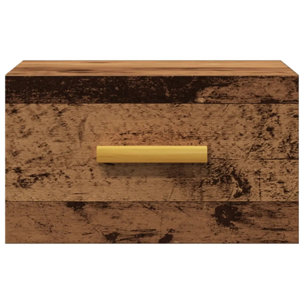 Set di 2 Comodini | Armadio da Notte | Mobiletto da notte a Muro Legno Antico 35x35x20 cm