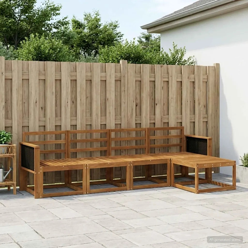 Set di divani da esterno 5 pcs Naturale