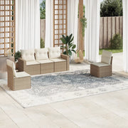 Set Divano da Giardino 5 pz con Cuscini Beige in Polyrattan 3218778