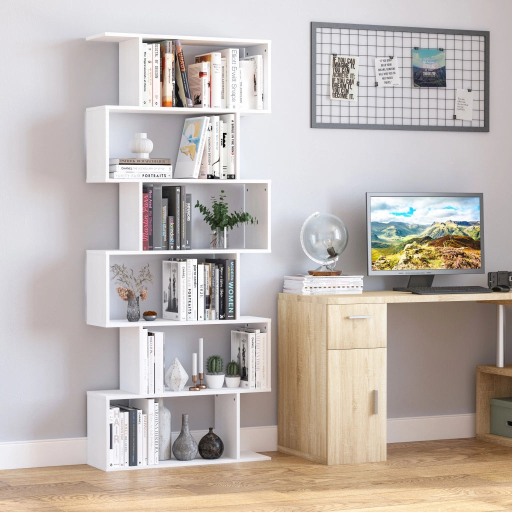 Libreria in Legno ¨C zephmum ¨C Bianco 80x24x191 cm