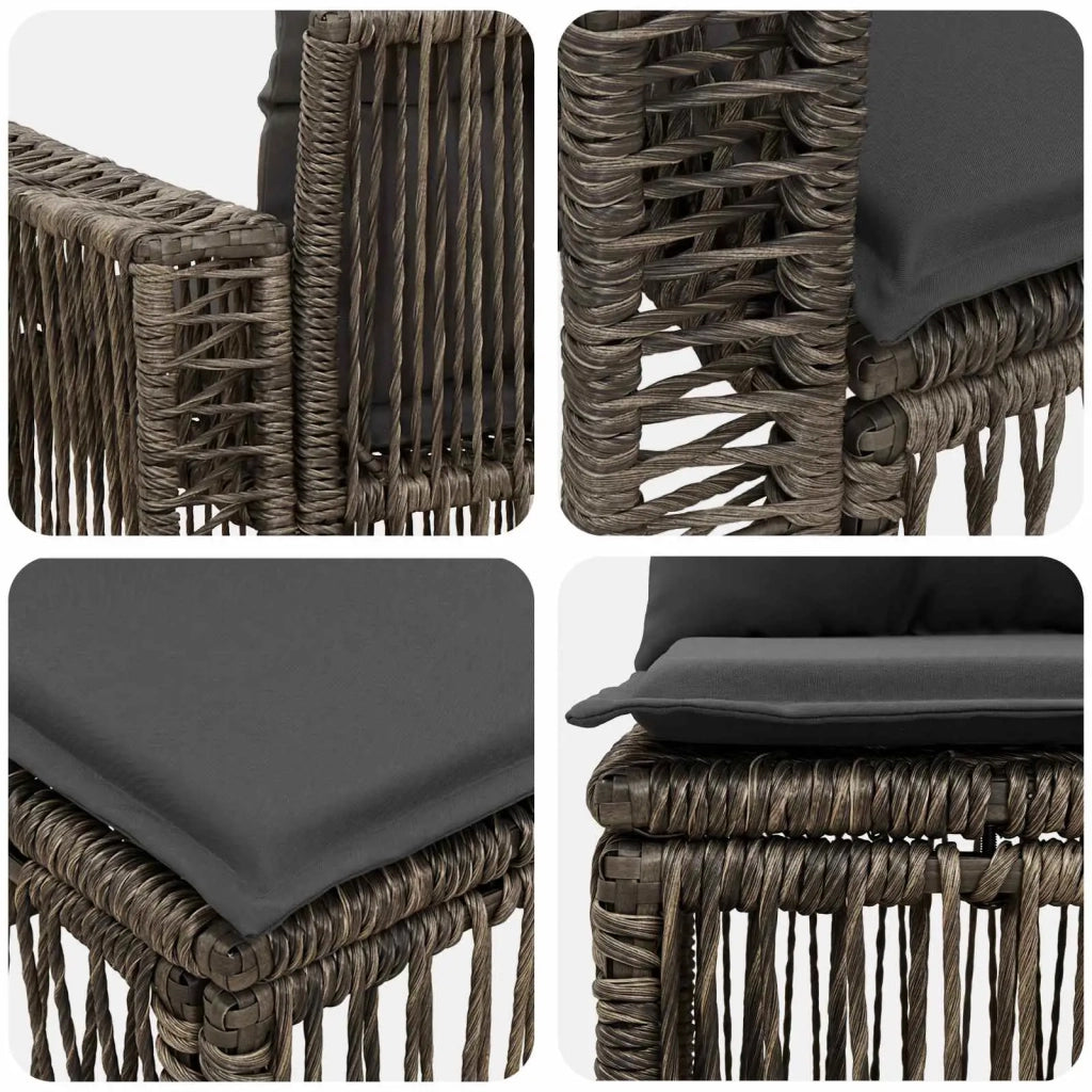 Set Divano da Giardino 4 pz Grigio e Grigio Scuro polyrattan 3435047