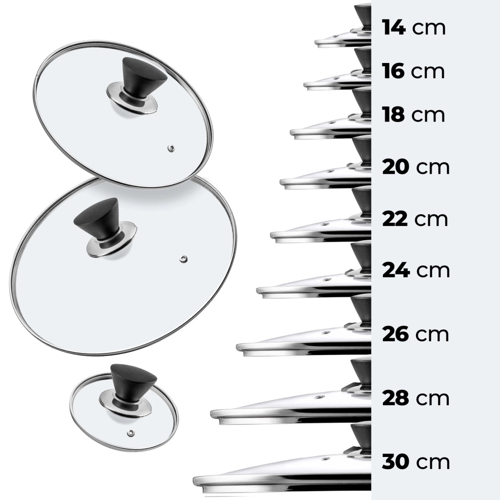 Coperchio in vetro KADAX da 28 cm, universale, resistente al calore, per pentole e padelle.