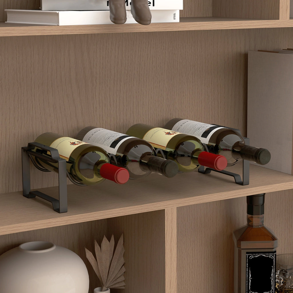 Scaffale per Vino ¨C Zephmum ¨C Nero, Metallo, 4 Livelli