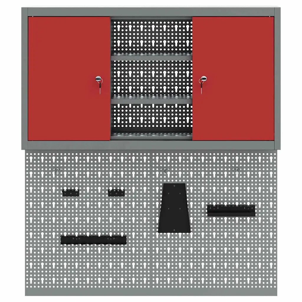 Set di armadi per attrezzi con lo scaffale 3 pcs Rosso 3321405