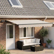 Tenda retrattile manuale con LED Grigio chiaro e bianco 3426210