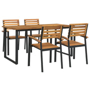 Set Pranzo da Giardino 5 pz Legno Massello di Acacia e Metallo 3155400
