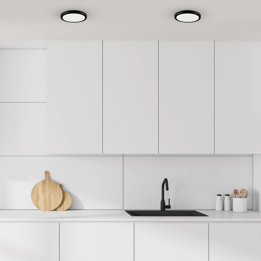 Plafoniera LED tonda 28cm 24W 4000K nera Vera Eko-Light