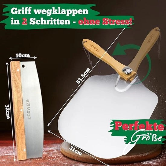 Spiedo per pizza con fori perforati.
