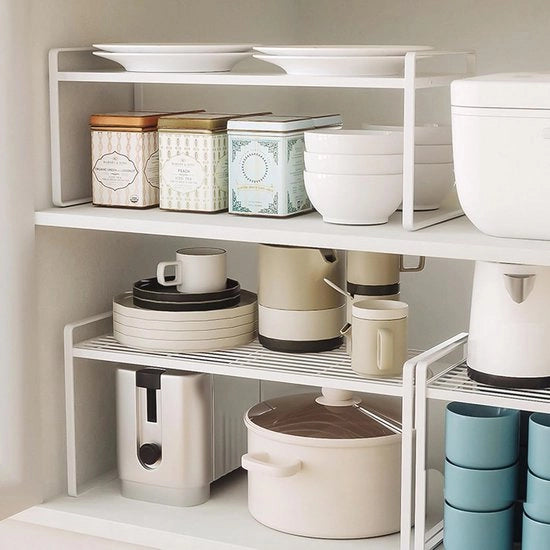Organizzatori cucina con tappeti antiscivolo - 2 pezzi di mensole spazializzanti per cucina e bagno
