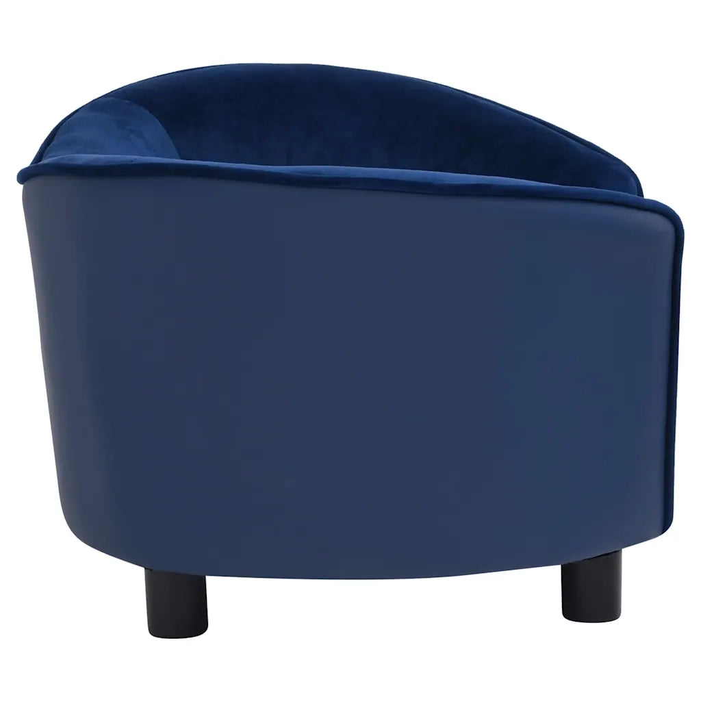 Divano per Cani Blu 69x49x40 cm in Peluche e Similpelle 171034