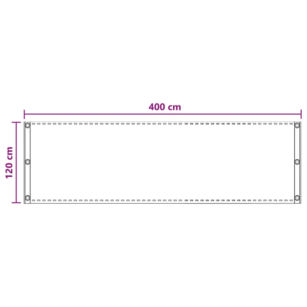 Schermo da balcone Grigio Chiaro 120 x 400 cm HDPE e alluminio 4003261
