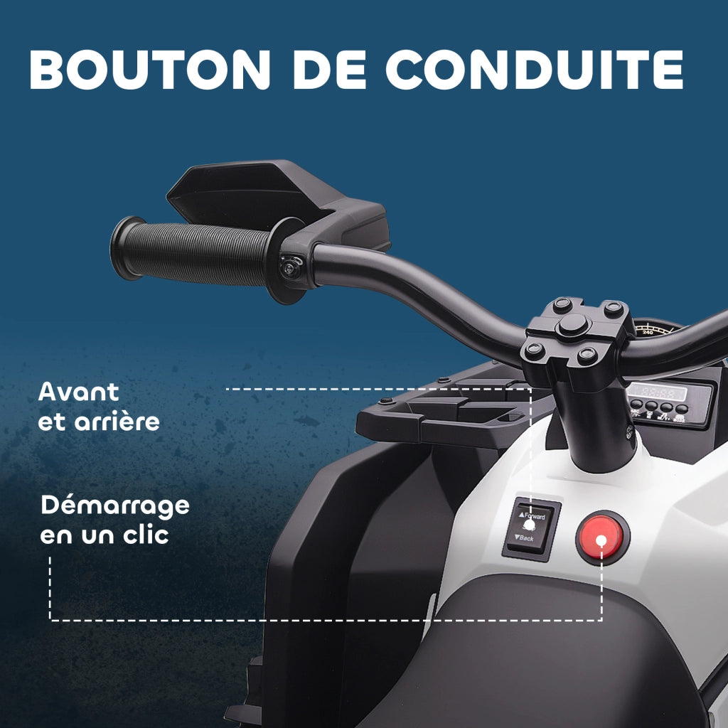 Quad elettrico per bambini ¨C zephmum ¨C bianco e nero