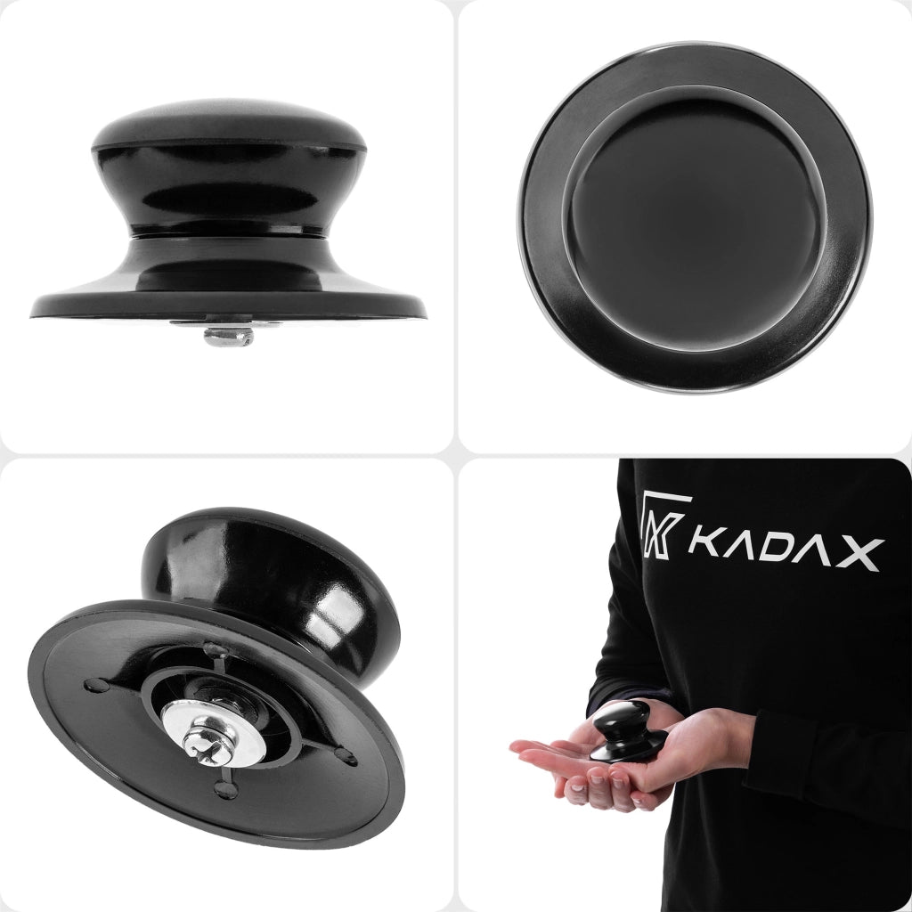 Pomello per coperchio KADAX, pomello per coperchio pentola, pomello per padella, nero, 2 pezzi