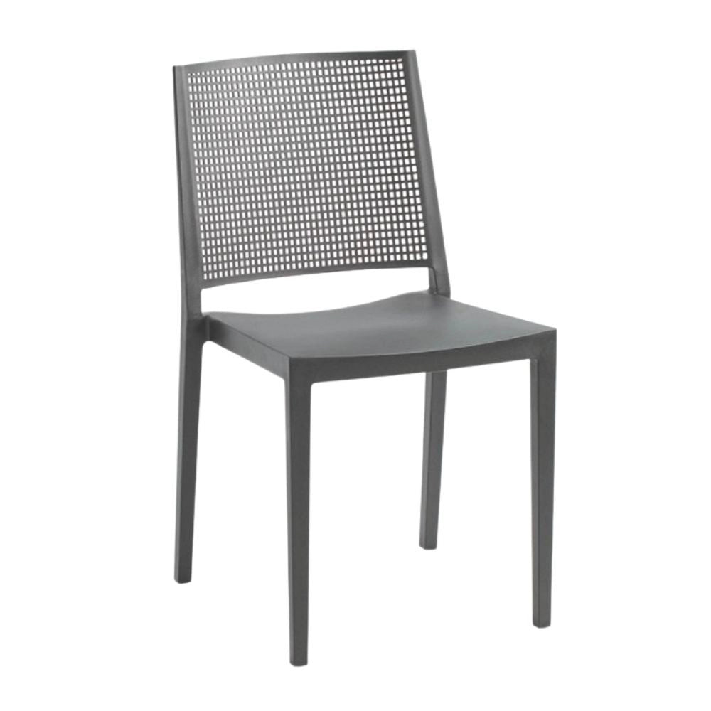 Set 4 Sedia polipropilene Grid colore grigio