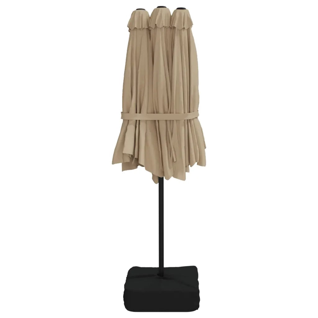 Ombrello | Parasolne a Doppia Testa con LED Tortora 449x265 cm