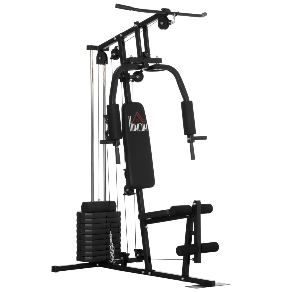 EasyComfort Stazione Fitness con Pesi da 45kg per Allenamento a Casa, 135x103x210cm, Nero