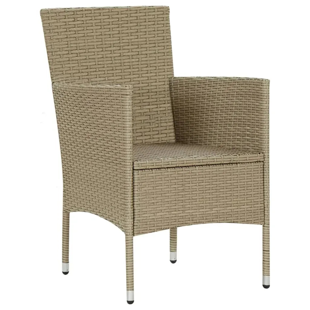 Set da Pranzo da Giardino 7 pz con Cuscini in Polyrattan Beige 3094988