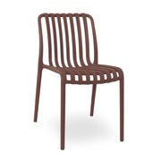 Sedia da esterno Iside in plastica resistente, modello comfort premium marrone