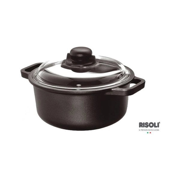 Casseruola risoli 097in 24tp induction con coperchio nero