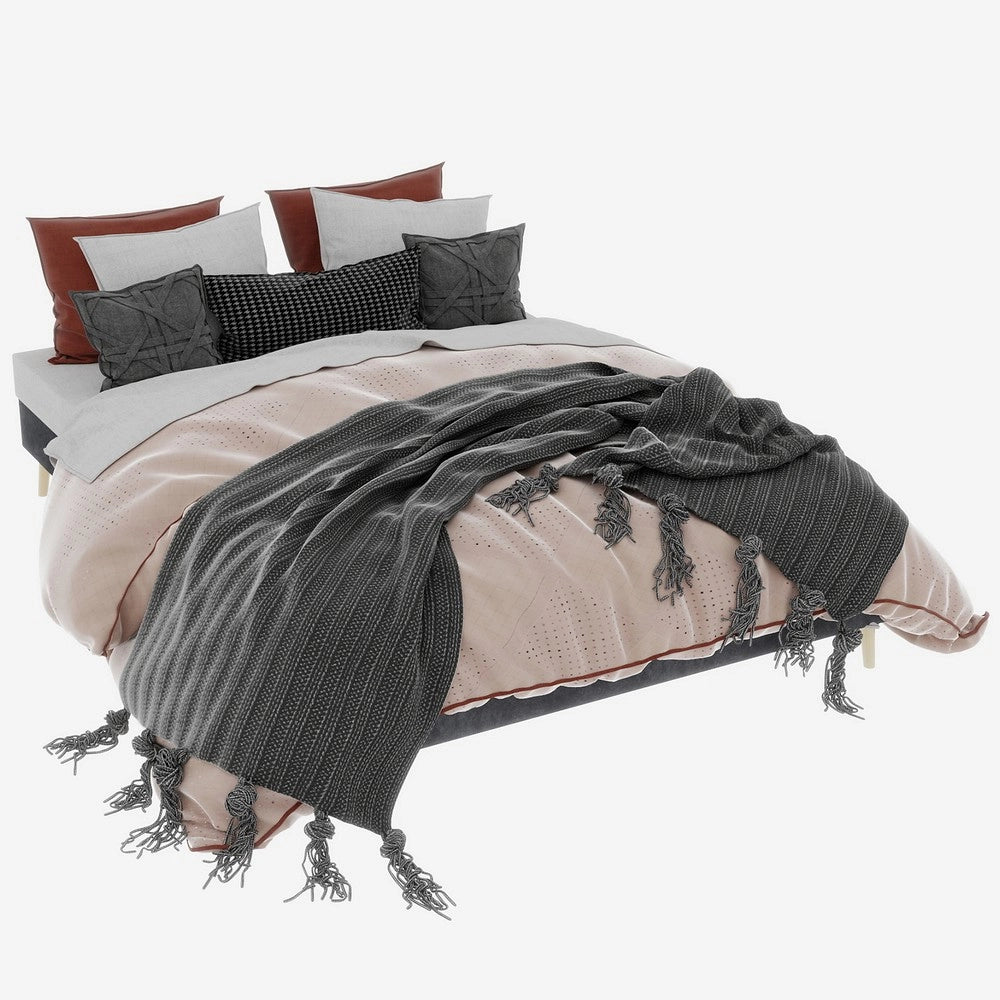 Letto Contenitore ¨C MINIMAL ¨C Grigio, Velluto, 160x200