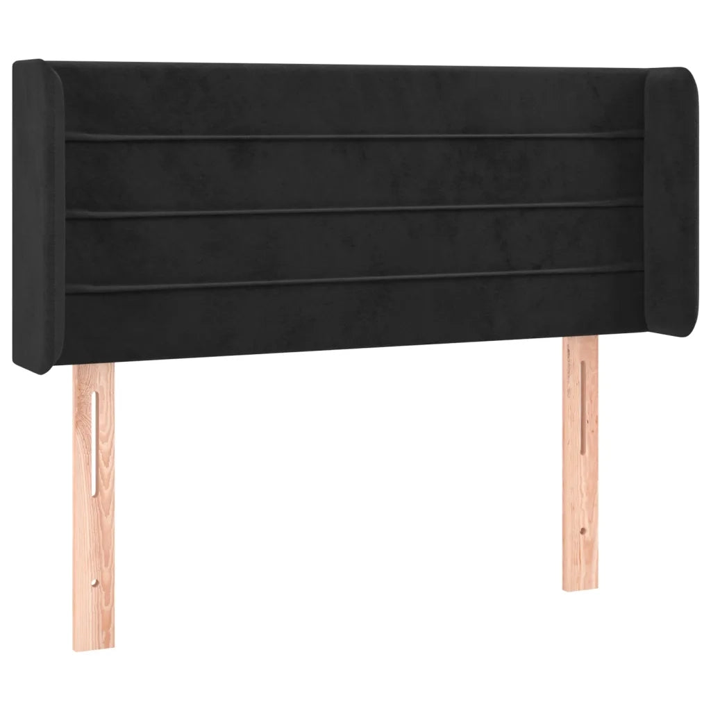 Testiera ad Orecchio-Testata con Orecchie Nera 103x16x78/88 cm in Velluto 926862