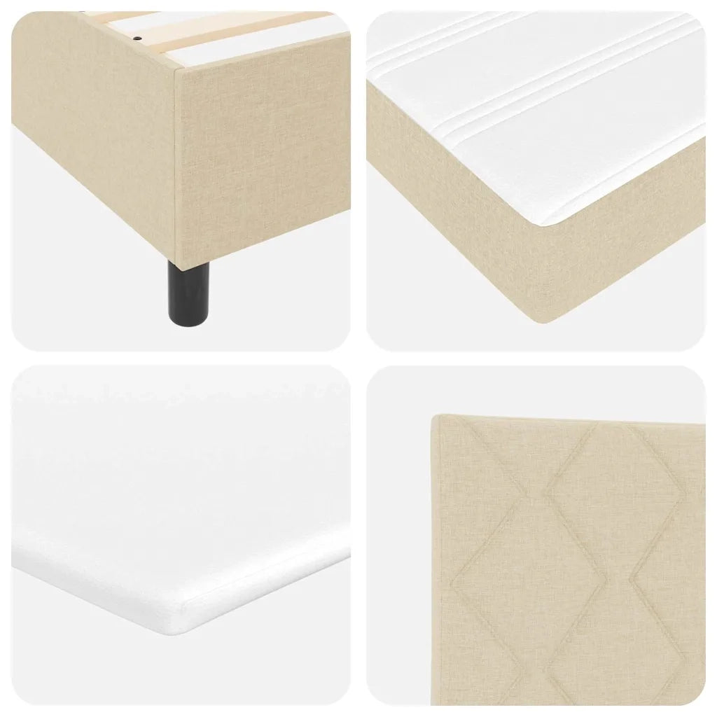 Letto a molle con materasso Crema 120 x 200 cm Tessuto 3339460
