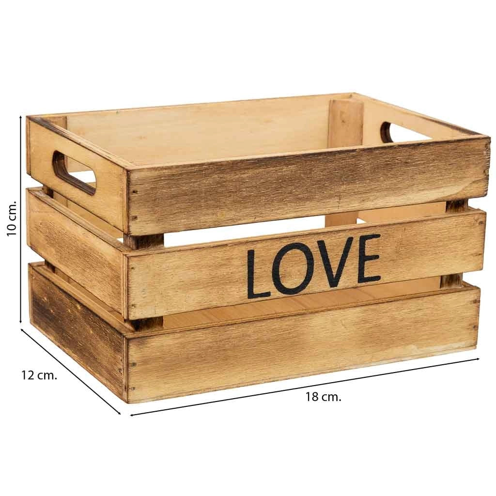 Cassetto in legno marrone 18x12x10h cm
