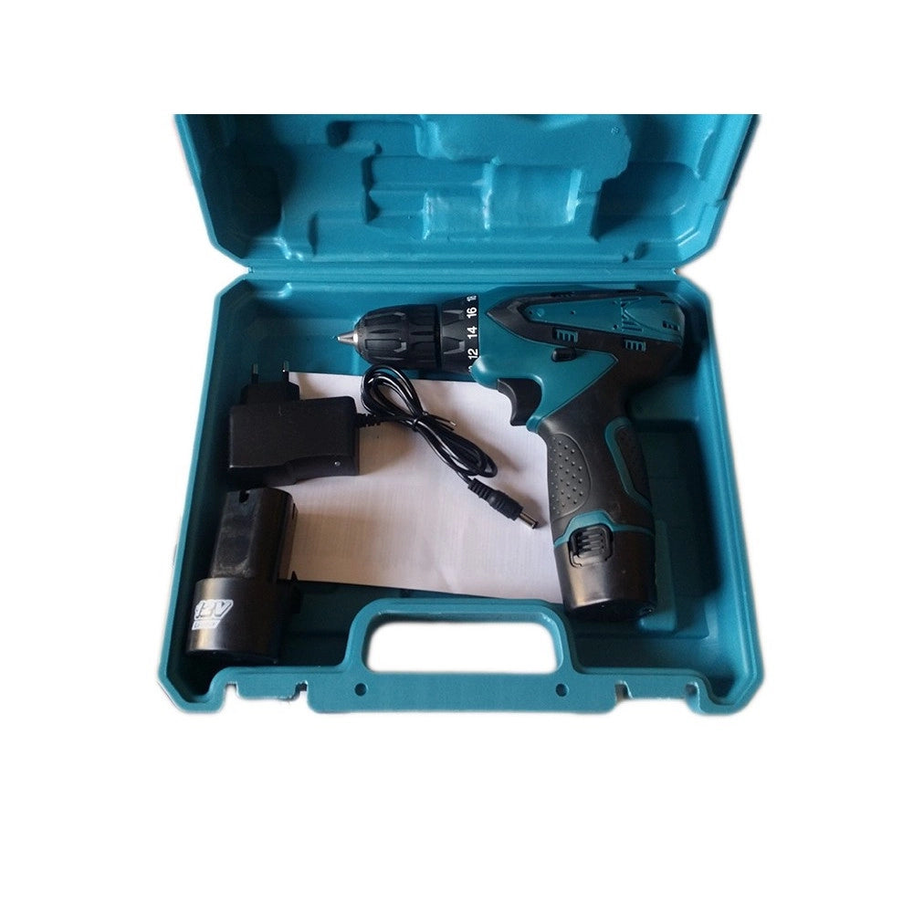 Trade Shop - Mini Trapano Avvitatore 12volt Doppia Batteria Carica Batteria Valigetta -