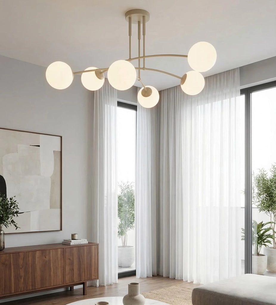 Plafoniera moderna PREGOS 6xE14 beige bianco Emibig