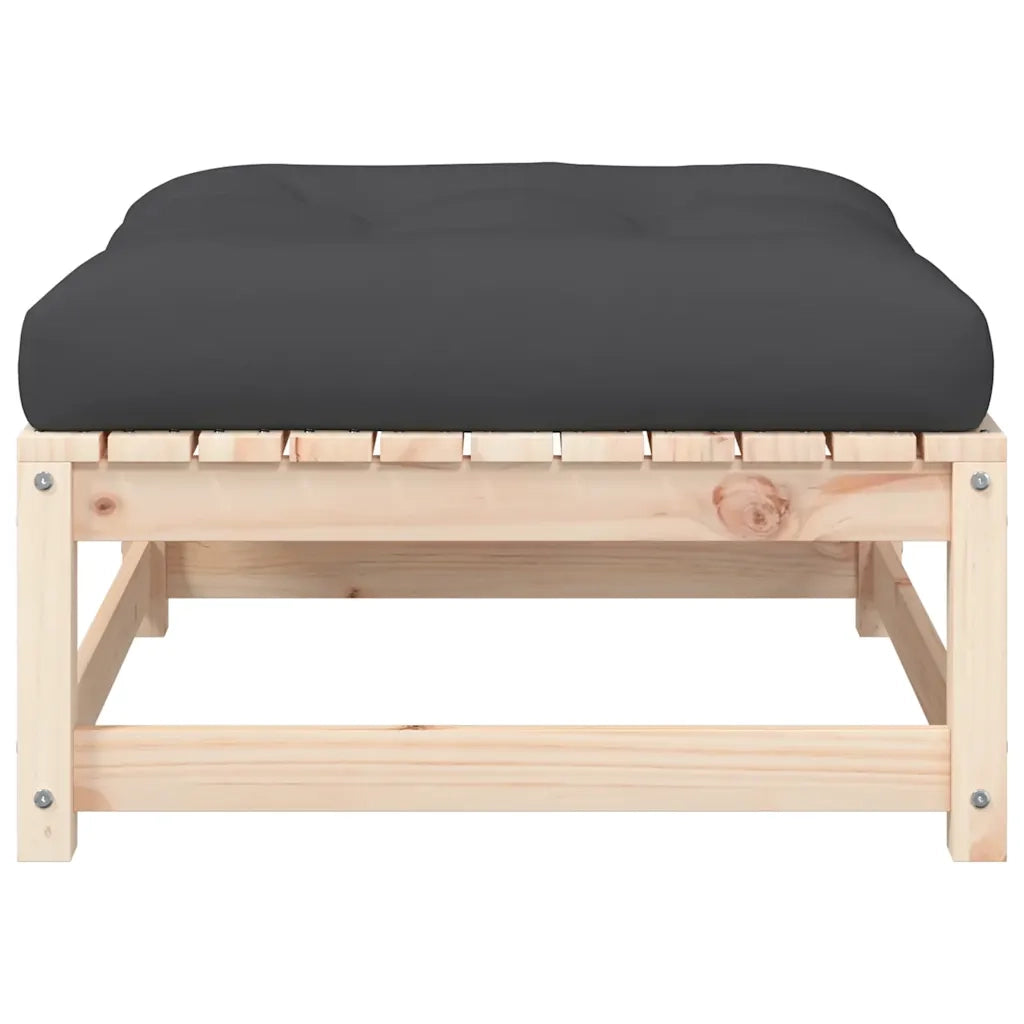 Divano da Giardino Senza Braccioli con Cuscini e Poggiapiedi-Sofa da Giardino-Divano da esterno 640415